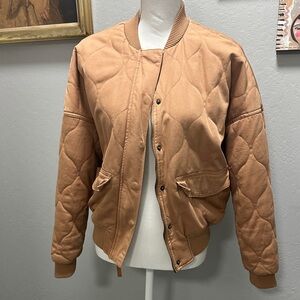 Universal Thread Light Brown Quilted Bomber Jacket